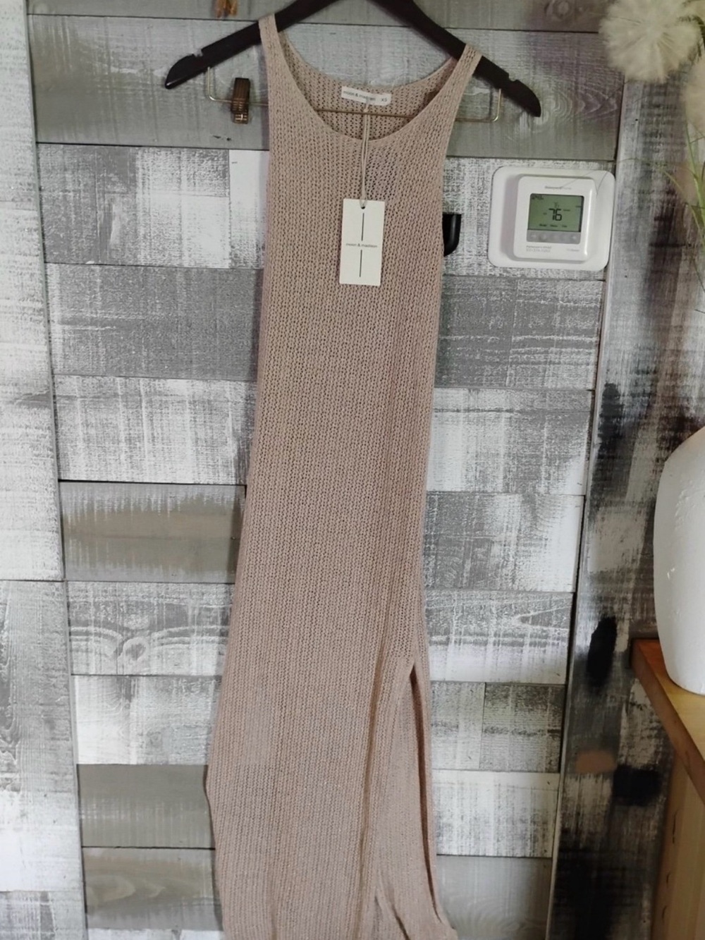 moon & madison Beige Knit Maxi Dress